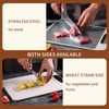 Double-sided chopping board, food grade 304 stainless steel and wheat