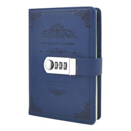 Ai-life Retro Vintage PU Leather Combination Lock Diary, Writing Notebook Planner Organiser, Password Diary, Secret Diary Notebook with Combination Lock, Pen Holder 200 x 130 mm