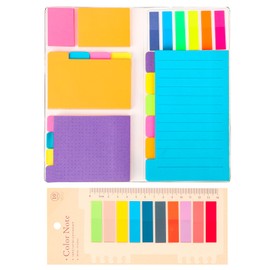 Candcamp Sticky Notes Set 400 Sheets Self-Stick Notes Tabs with PU Leather Cover Colourful Markers Bookmark with PET Index Lable for School Office Supplies