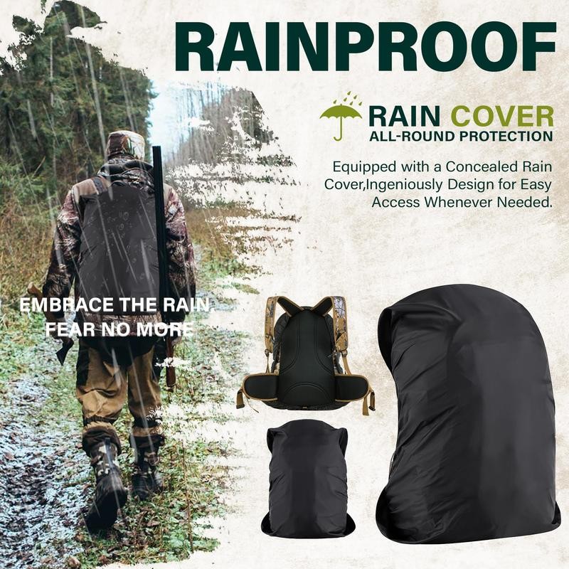 600D Waterproof Hunting Backpack for Men,Camo Hunting Pack with Bow