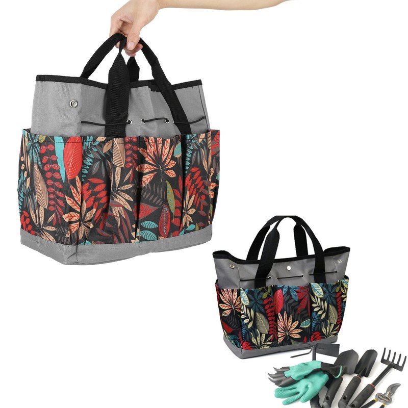 Garden Tote Bag 600D Oxford Cloth Multiple Pockets Lightweight and