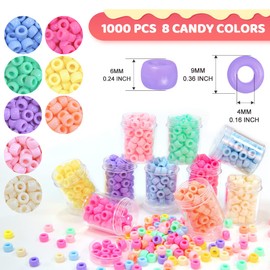 1000 Macaron Candy Pony Beads, Beads for Crafts, Hair Beads, Beading Supplies, Beads for Jewelry Making