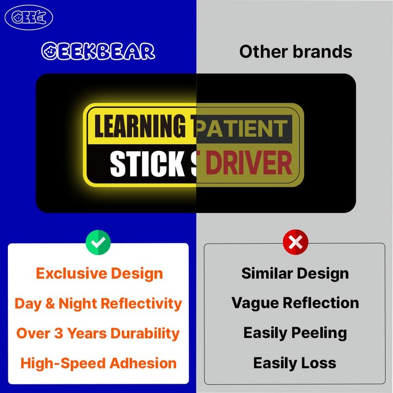 GEEKBEAR Learning to Drive Stick Shift Car Magnet - Colorful,