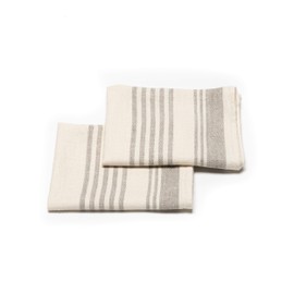 LinenMe 47 x 70 cm Linum Cream Linen Tea Towel, Set of 2