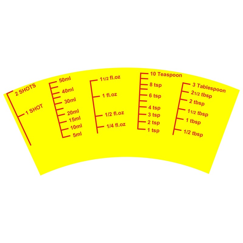 Ackers Mini Measure Heavy Glass, 32-Incremental Measurements Multi-Purpose Liquid and