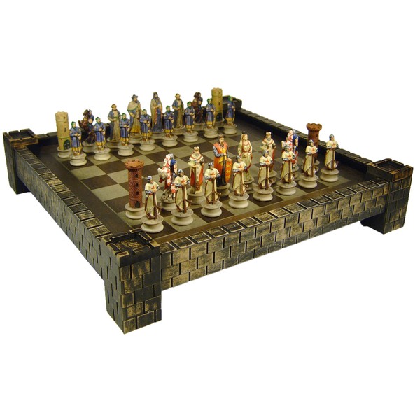 Medieval Times Crusades Arabian vs Christian Knights Chess Set W/