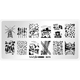 Whats Up Nails - B070 Campfire Stories Stamping Plate for Nail Art Design