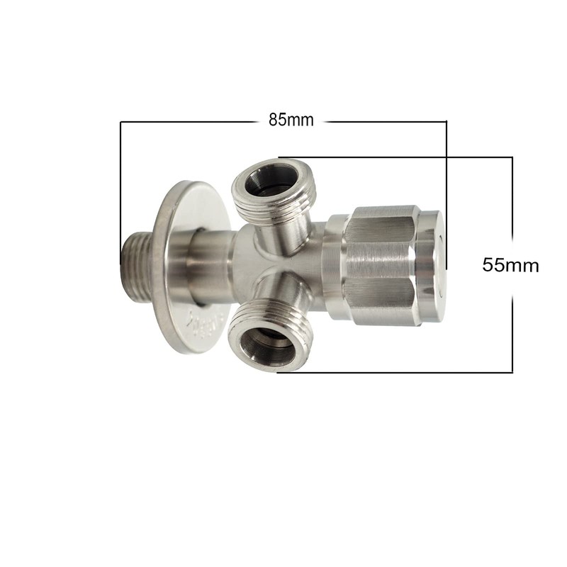 Lazardo Stainless Steel Double Angle Valve Quick Release with Outlets