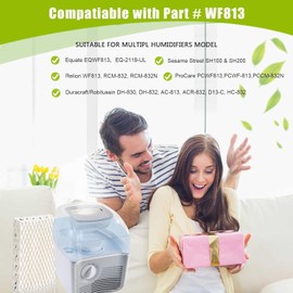 WXFANA 4 Pack WF813 Humidifier Filters Wick Replacement Compatible with ReliOn RCM-832 RCM-832N WF813 DH832 ProCare PCWF813 Equate EQWF813 EQ-2119-UL Duracraft DH-830 Cool Mist Humidifier Filters