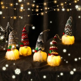 behone Christmas Decoration, Pack of 5 Christmas Decoration Gnome with Light, Christmas Decoration Inside, Gnome Figures Christmas Decoration, American Gnome Figures Set, Gnome LED Gnome Gifts