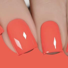 Vishine Neon Color Gel Nail Polish, 16ml Sun-Kissed Neon Coral Orange Cream Gel Nail Soak Off UV LED Nail Lamp Gel Polish Nail Art Manicure Salon DIY Home 0.54Oz #M100
