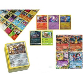 Pokemon TCG: 100 Card Lot Rare, Common, Unc, Holo with 2 Ex Cards