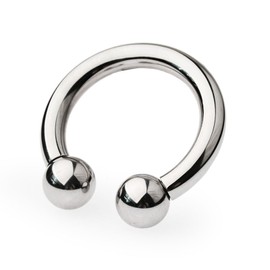 Removable Large C-Shape Opening-Ring Accessory, Men's Stainless Steel Weight Ring with Beads-USZF65 (40mm)