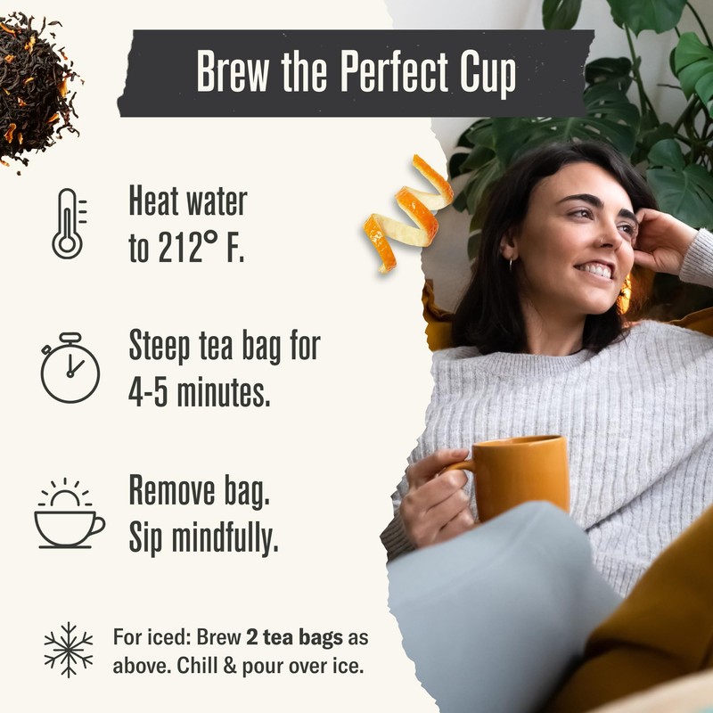 Numi Organic Aged Earl Grey Tea, 18ct Black Tea Bags,