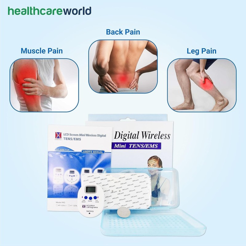 Mini Wireless TENS Machine & Leads & 4 TENS Pads