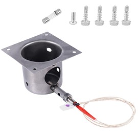 Fire Burn Pot and Hot Rod Ignitor for Pit Boss, Grill Stove and Hot Rod Ignitor with Screws Fuse Wire Heating Element Grill Replacement Part Compatible with Pit Boss