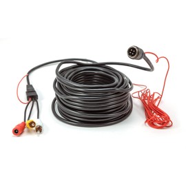 Carmedien 10 m Reversing Camera Connection Cable 10 m Connection Cable RCA to 4 Pin Screw Cap (RCA, A/V) with Control Cable and 12 V/24 V Power Supply