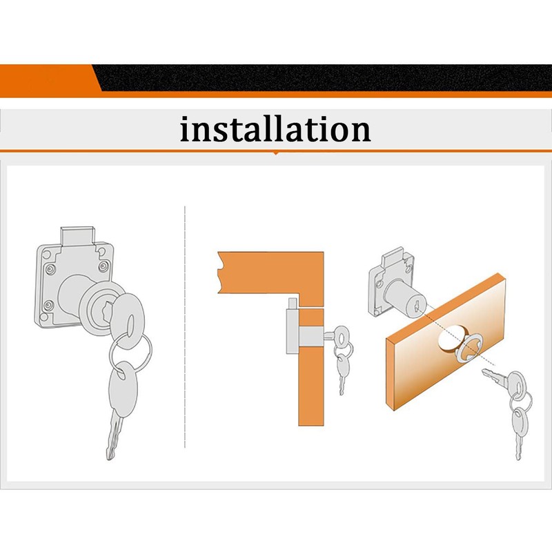 Desk Lock for Drawer & Cabinet, 22mm(7/8”) Cylinder Length, 19mm(3/4")