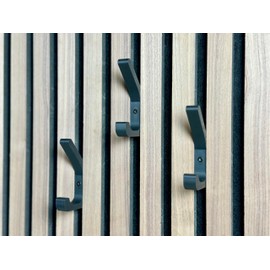Haken für Akustikpaneele in verschiedenen Ausführungen, rund, eckig, doppelt, einzeln, Garderoben- und Kleiderhaken, DIY Garderobe, Montage ohne Bohren (Breite: 13mm, doppelt)