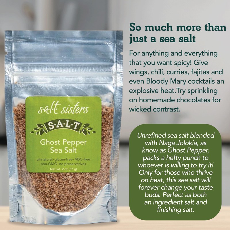 s.a.l.t. sisters Ghost Pepper Sea Salt | All-Natural, Gluten Free,