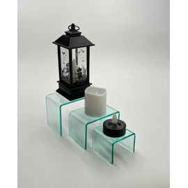 New 2 Inch Deep 3 Piece Acrylic Riser Display Stand Color Variation Set 1 (Glass Green)