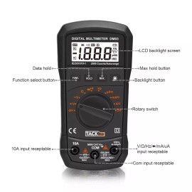 TACKLIFE Digital Multimeter Auto Ranging Multi Tester AC & DC Voltage Current