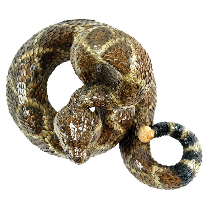 Michael Carr Designs 80057 Western Diamondback Rattlesnake Outdoor Statue, Large