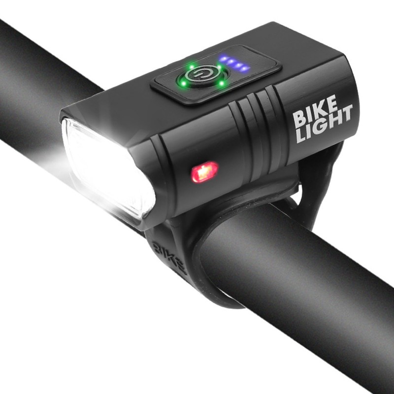 USB Rechargeable Bike Light Set with Power Display 6 Lighting