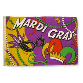 AES Mardi Gras Party 12"x18" Sleeved Polyester Garden Flags