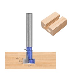 sourcing map 6mm Shank Keyhole Router Bit 7/16" Diameter with 1/2" to 6mm Router Collet Adapter, Carbide Tipped Wood Milling T-Slot Cutter