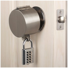 TEMEILI Round Door Handle Lock Cover, Stainless Steel Door Knob Lock (with Code Padlock) Blocks Keyhole Entry and Disables The Handle, Doubles as Faucet Lock, Hose Lock,Reusable