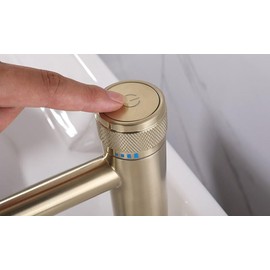 Bathroom Faucets Black Oil Brass Bathroom Basin Faucet Cold and Hot Water Mixer Sink Taps Single Handle Deck Mounted Crane Taps (Color : Brush Gold L 2)