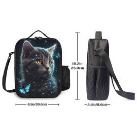 Insulated Lunch Box Cat Lunch Bag for Women & Men Small Leakproof Cooler Food Lunch Containers Reusable Large Capacity Lunch Tote Bags with Shoulder Strap for Work Travel Picnic