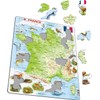 Larsen K49 France Physical Map French Edition Frame Puzzle with