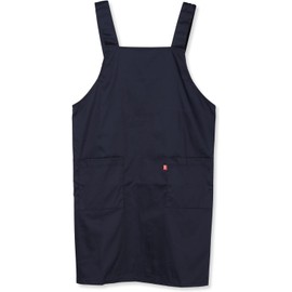 Edwin Apron, Adjustable Back Button, Plain, H-Shaped, Double Sided Pockets, Navy, LL, navy