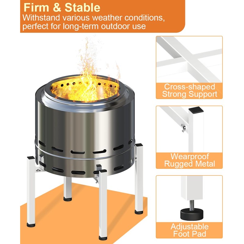 Garbuildman 15-27 Inch Universal Firepit Stand for Solo Stove Bonfire
