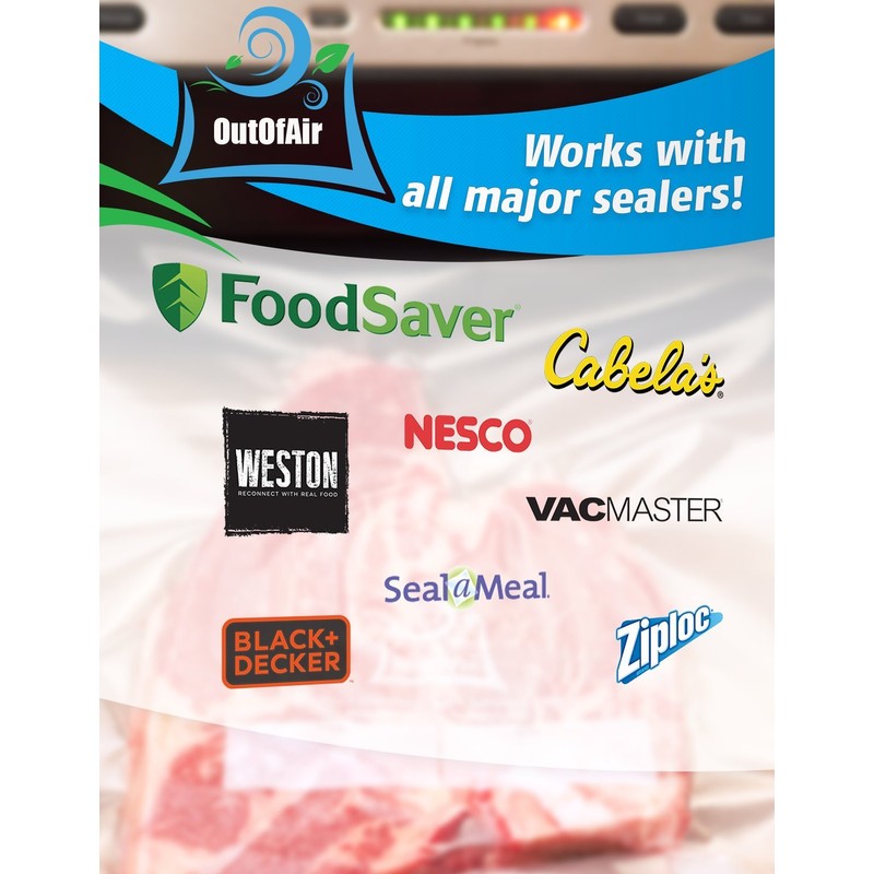 OutOfAir 11" x 100' Vacuum Sealer Bags Rolls & Dispenser
