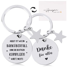 COLOFALLA Leaving Gift Colleague Keyring for Colleague Gift for Leaving Job Change Friendship Gift Lucky Charm for Birthday Christmas Retirement, b