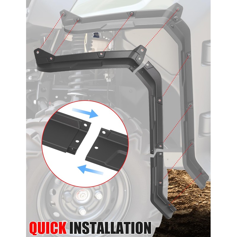 Front Fender Flares for Honda Pioneer 700-2 700-4 14-21, Combined