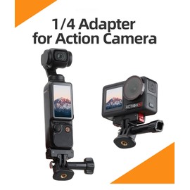 CERFFOOL 1/4 Cold Shoe Mount Adapter for DJI Osmo Action 5 Pro/4 GoPro Hero 13/12 Black Adjustable Bracket for Insta360 GO 3S/3 Ace Pro 2 Tripod Adapter for Action Camera Accessories (1 PC)