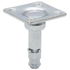 Wagner 11008799 Screw-On Plate 2-Piece 28 x 28 / Diameter 8 mm x 10/26/35 mm, Bore 19 x 19 x Diameter 5 mm, for Furniture Castor / Furniture Glides with Holder 8 mm, Galvanised Steel, Clamping Ring