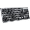KUNSI Wireless Keyboard,Bluetooth and 2.4G USB Wireless Keyboard,Rechargeable Slim Quiet
