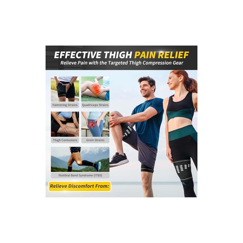 CAMBIVO Thigh Compression Support Sleeve with Hot & Cold Gel