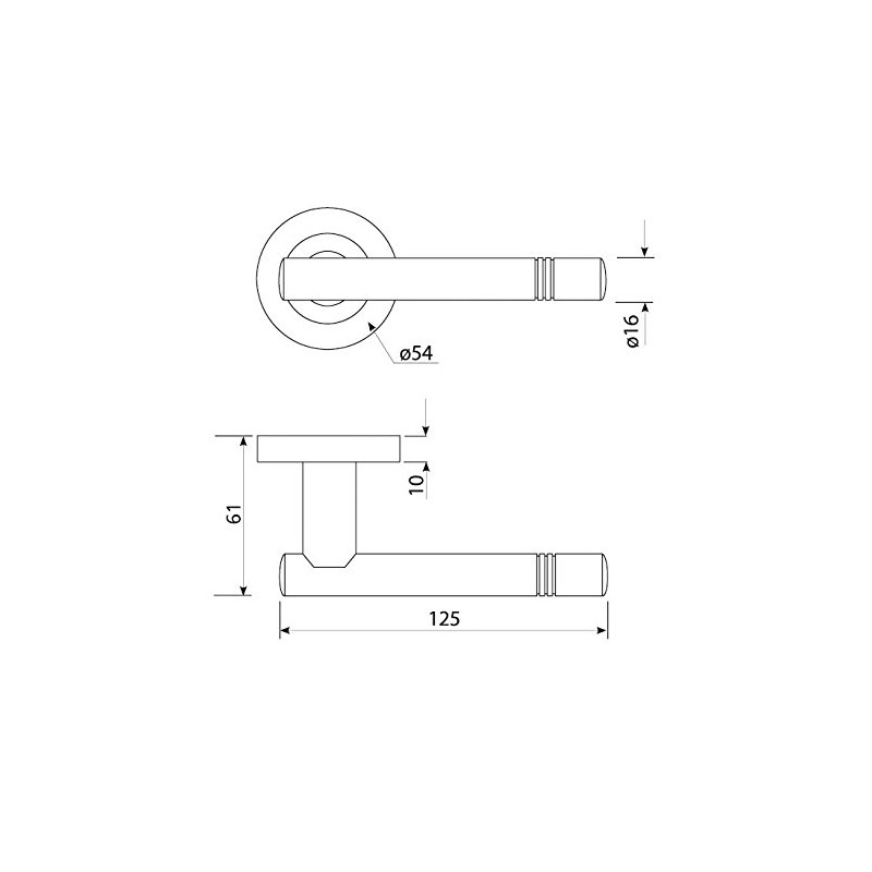 Brushed Stainless Steel Door Handles with Designer T Bar 3