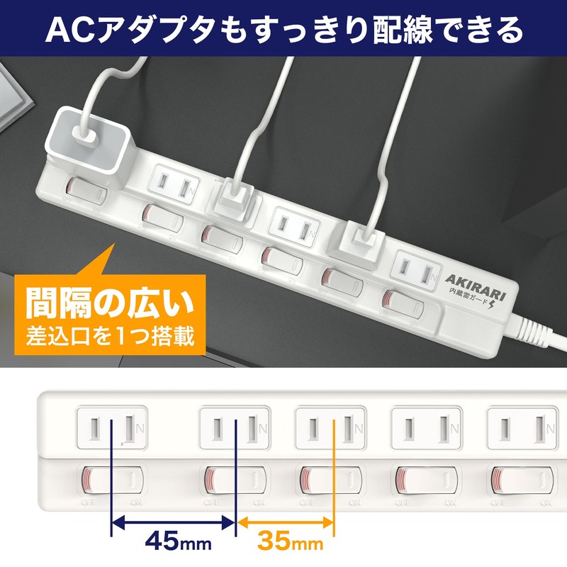 FUMITAKE Power Tap, 1500W, Thunder Guard, Energy Saving, Power Saving,