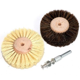 Xucus 2PC Abrasive Sisal Filament & Horse Hair Brush Polishing Grinding Buffing Wheel Woodworking For Furniture Rotary Drill Tools - (Color: 2pc horse hair brush)