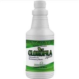 Extracto de clorofila líquida 500ml sabor menta y hierbabuena, suplemento alimenticio líquido