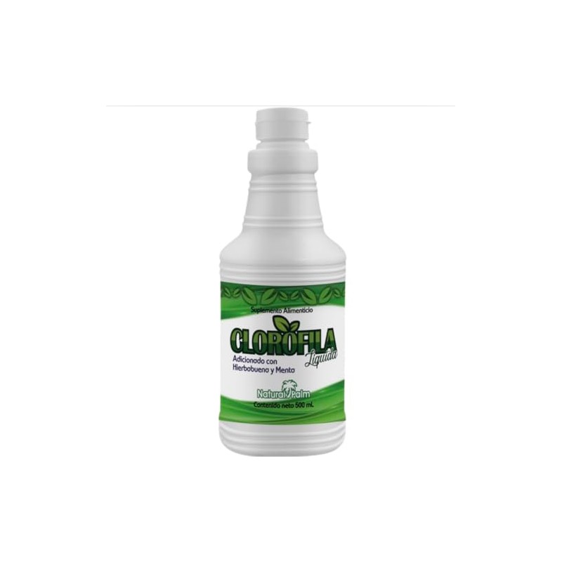 Extracto de clorofila líquida 500ml sabor menta y hierbabuena, suplemento