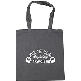 Hippowarehouse World's most amazing psychology teacher Tote Shopping Gym Beach Bag 42cm x38cm, 10 litres