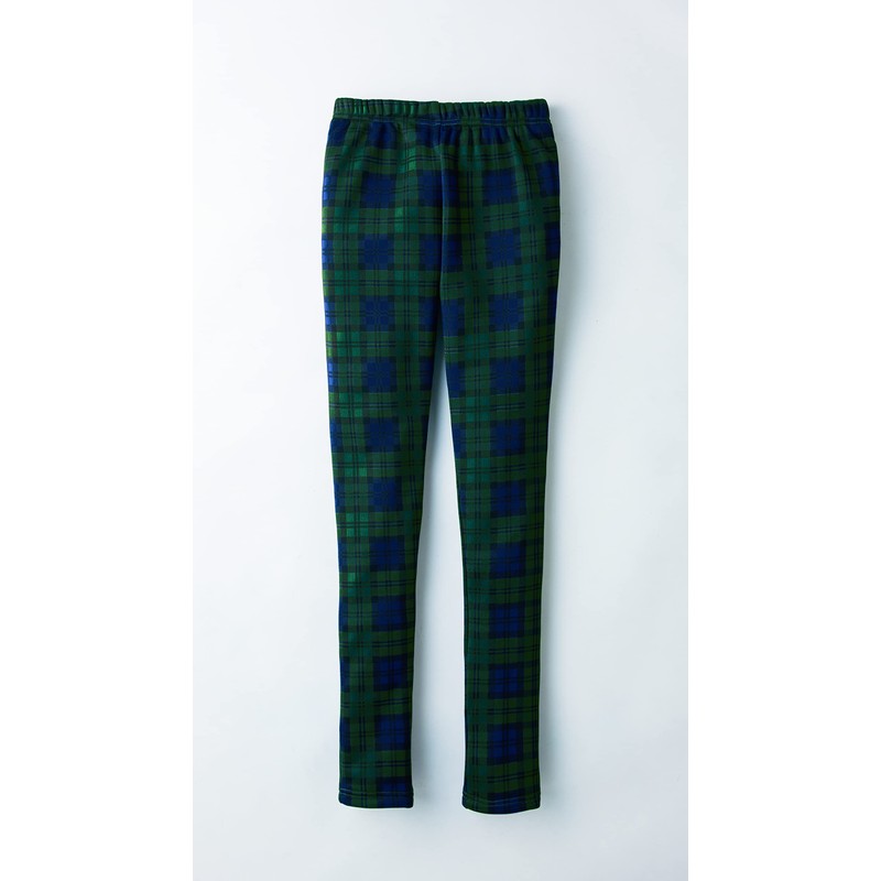 Cervin Fleece Lined Leggings Pants Like a Blanket, Green Check